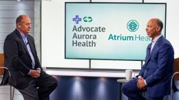 Advocate Aurora Health and Atrium Health have announced plans to combine into one leading academic health system. Jim Skogsbergh (left) and Eugene A. Woods will serve as co-CEO's of the new entity, to be called Advocate Health.